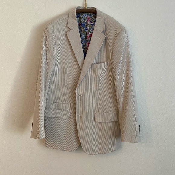 Alan Flusser Men's Striped Suit Blazer - Large - Picture 1 of 9